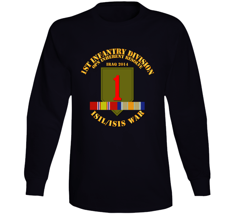Army - 1st Infantry Div - War W Isis - Svc Oir Circle Long Sleeve