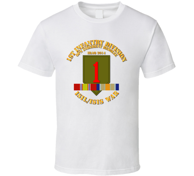 Army - 1st Infantry Div - War W Isis - Svc Oir Circle T Shirt