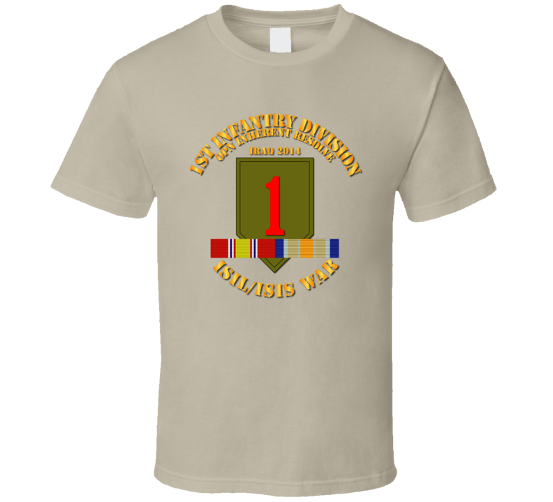 Army - 1st Infantry Div - War W Isis - Svc Oir Circle T Shirt