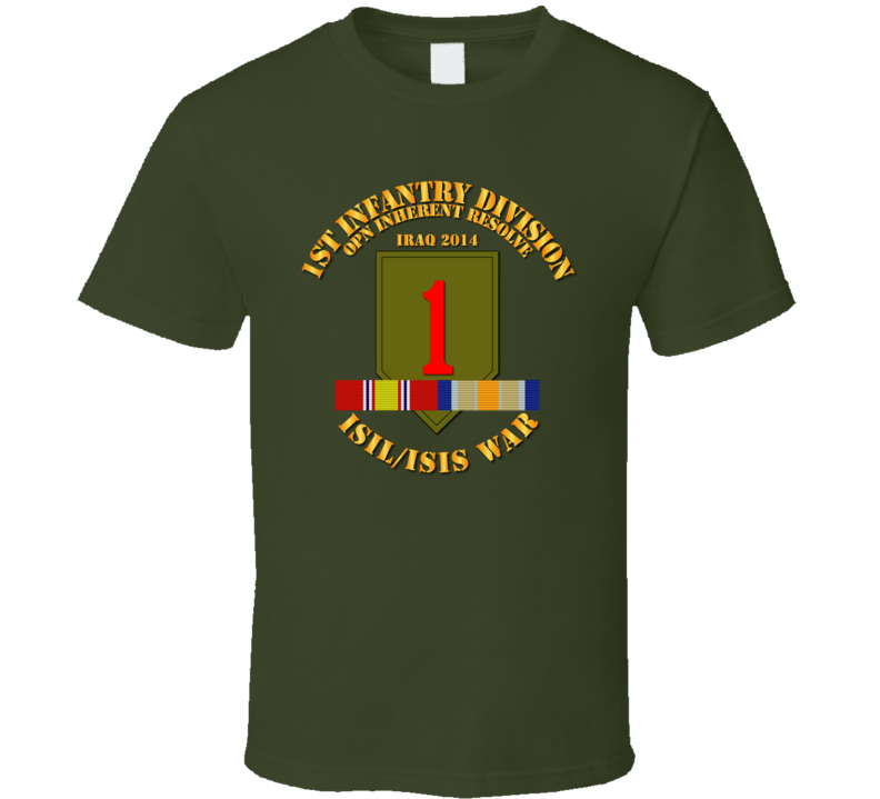 Army - 1st Infantry Div - War W Isis - Svc Oir Circle T Shirt