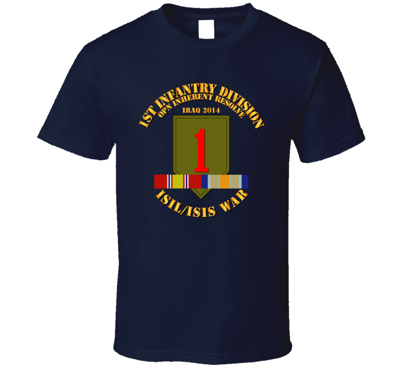 Army - 1st Infantry Div - War W Isis - Svc Oir Circle T Shirt