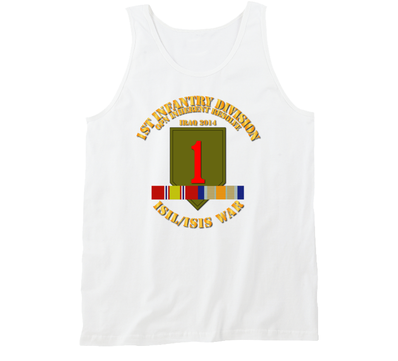 Army - 1st Infantry Div - War W Isis - Svc Oir Circle Tanktop