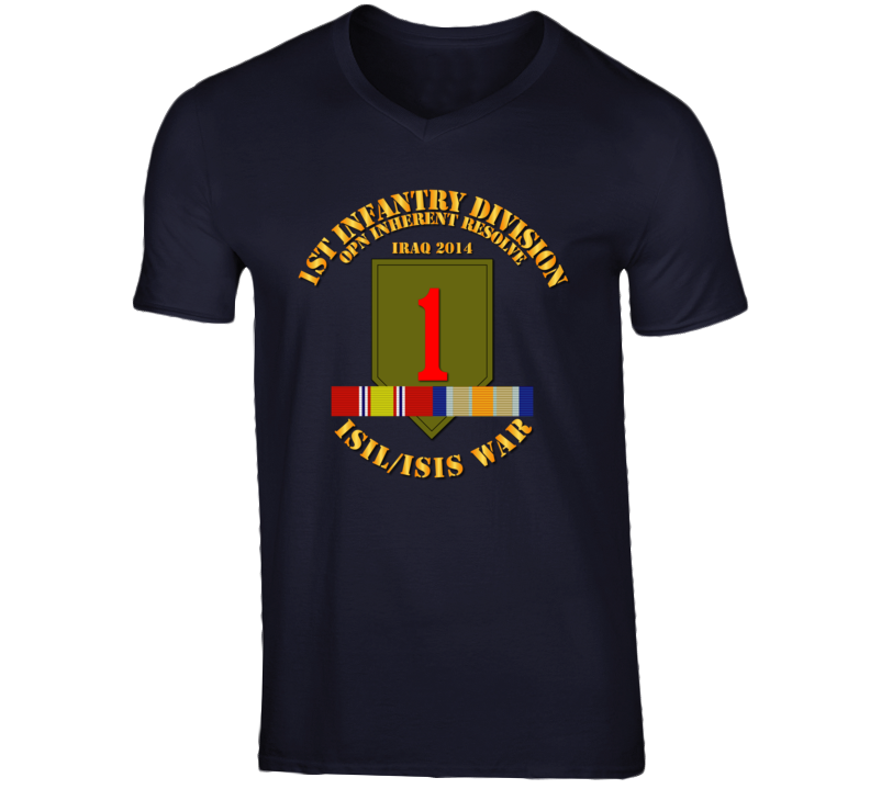 Army - 1st Infantry Div - War W Isis - Svc Oir Circle V-neck