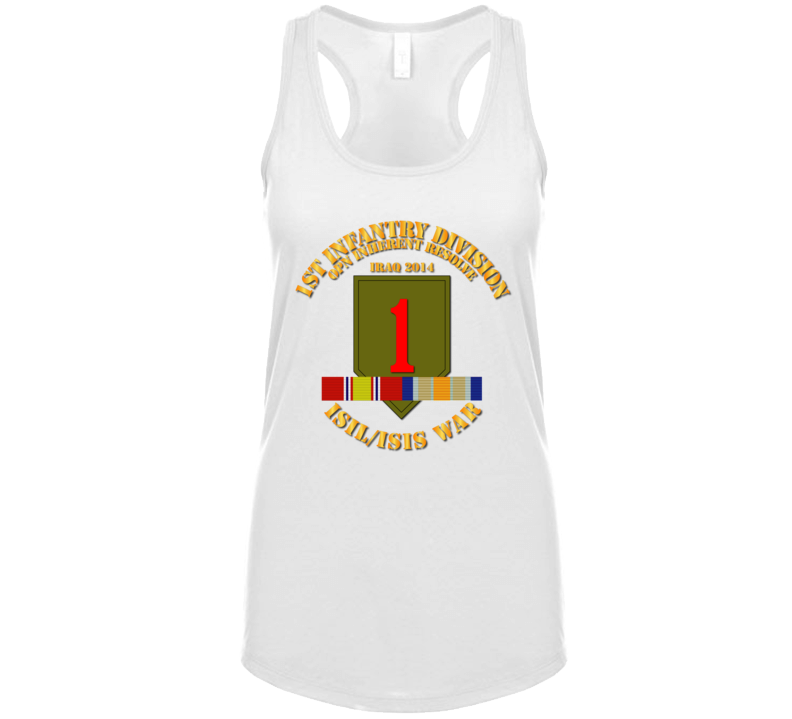 Army - 1st Infantry Div - War W Isis - Svc Oir Circle Ladies Tanktop