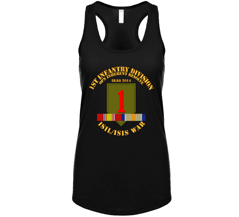 Army - 1st Infantry Div - War W Isis - Svc Oir Circle Ladies Tanktop