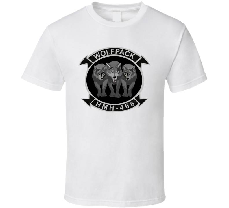 Usmc - Marine Heavy Helicopter Squadron 466 - 3 Wolves Wo Txt T Shirt