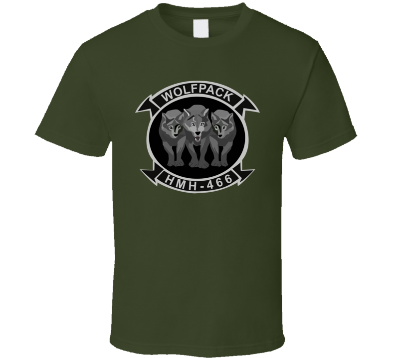 Usmc - Marine Heavy Helicopter Squadron 466 - 3 Wolves Wo Txt T Shirt