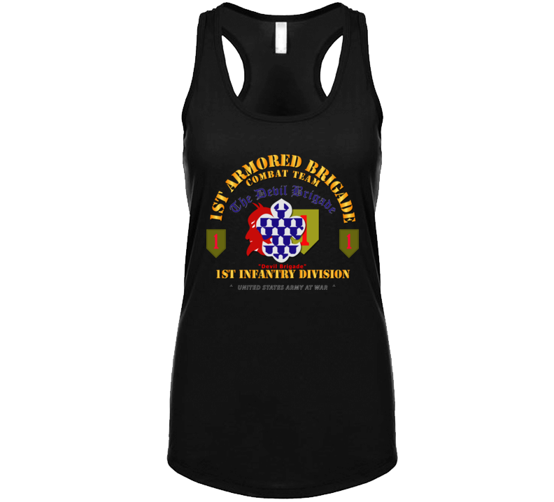 Army - 1st Armored Brigade Combat Team - 1st Inf Div - Devil Bde V1 Ladies Tanktop