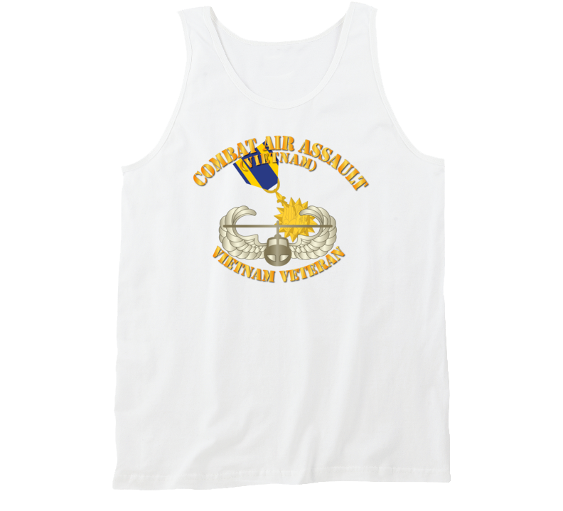 Army - Combat Air Assault - Vietnam W Air Medal V1 Tanktop