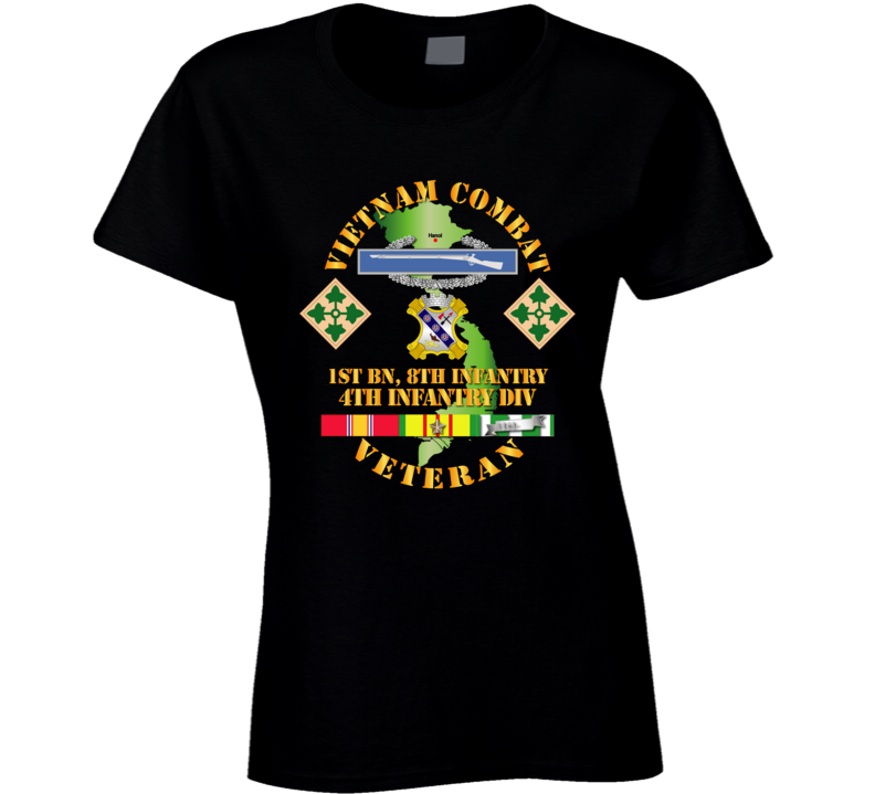 Army - Vietnam Combat Infantry Veteran W 1st Bn 8th Inf  - 4th Id Ssi T Shirt