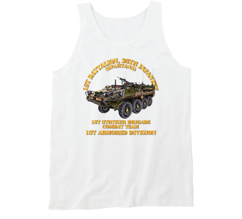 Army - 1st Bn 36th Infantry -  1st Stryker Bde Cbt Tm - No Dui - 1st Ar Div Tanktop