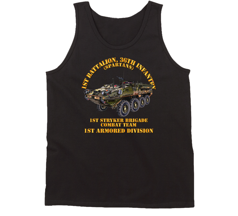 Army - 1st Bn 36th Infantry -  1st Stryker Bde Cbt Tm - No Dui - 1st Ar Div Tanktop