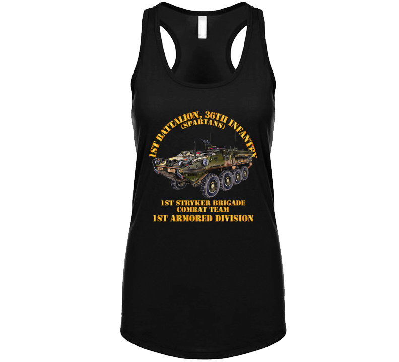 Army - 1st Bn 36th Infantry -  1st Stryker Bde Cbt Tm - No Dui - 1st Ar Div Ladies Tanktop