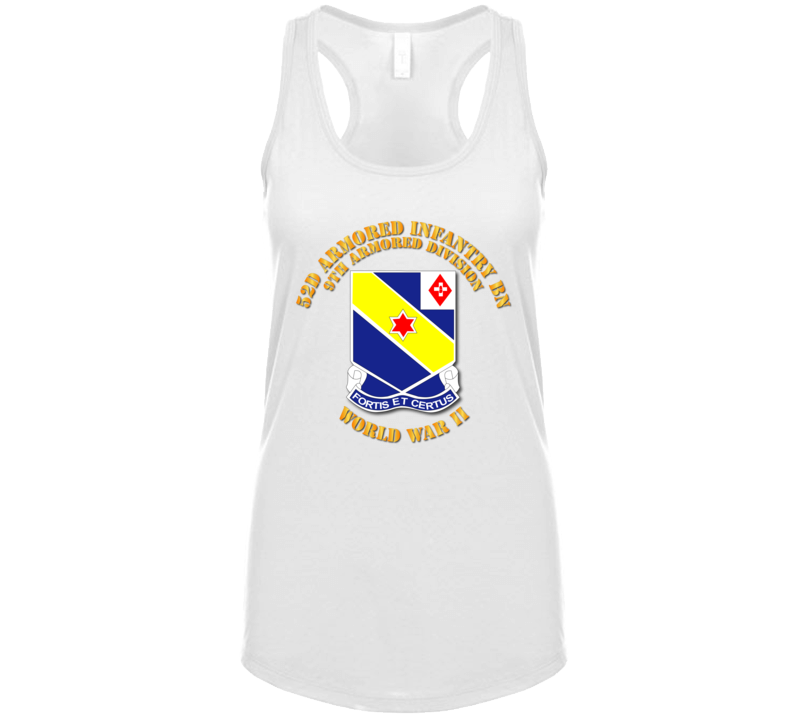 Army - 52d Armored Infantry Bn - 9th Ar Div - Wwii Ladies Tanktop