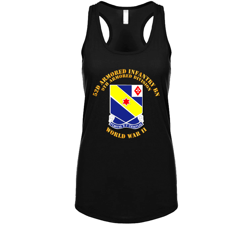 Army - 52d Armored Infantry Bn - 9th Ar Div - Wwii Ladies Tanktop