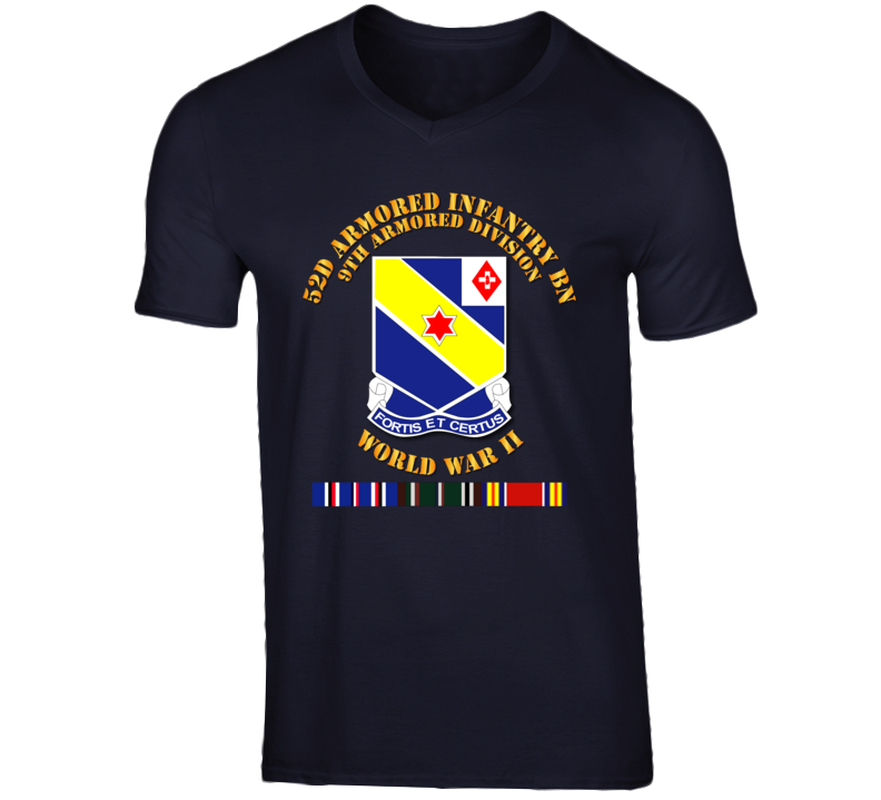 Army - 52d Armored Infantry Bn - 9th Ar Div - Wwii W Svc V-neck