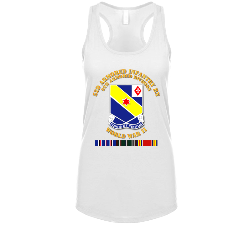 Army - 52d Armored Infantry Bn - 9th Ar Div - Wwii W Svc Ladies Tanktop