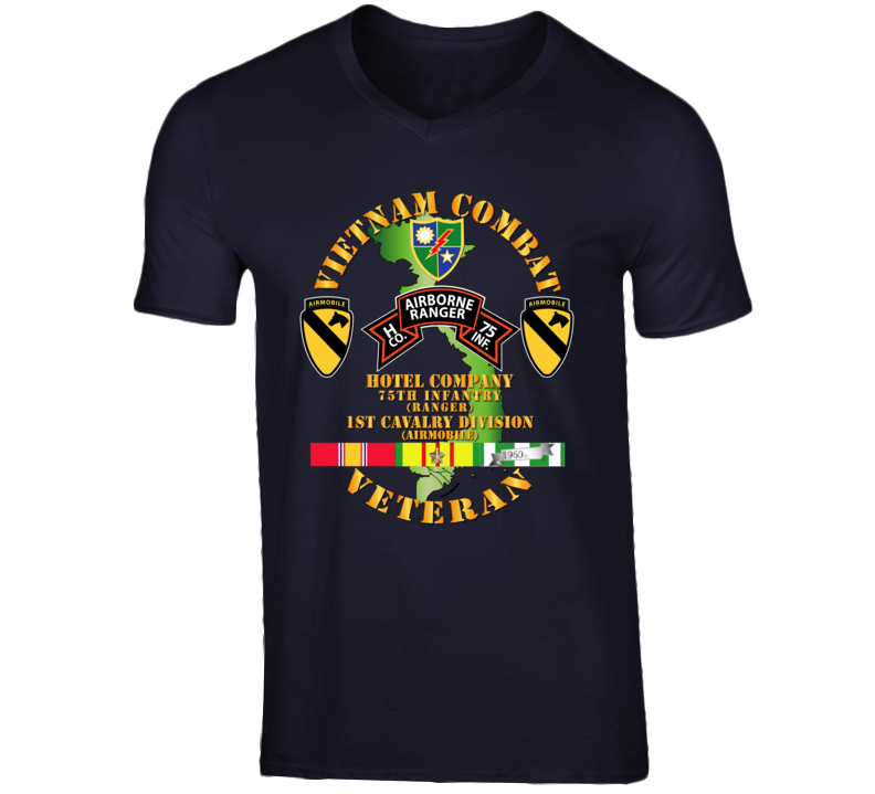 Army - Vietnam Combat Veteran W  H Co 75th Inf Ranger - 1st Cav Div T Shirt
