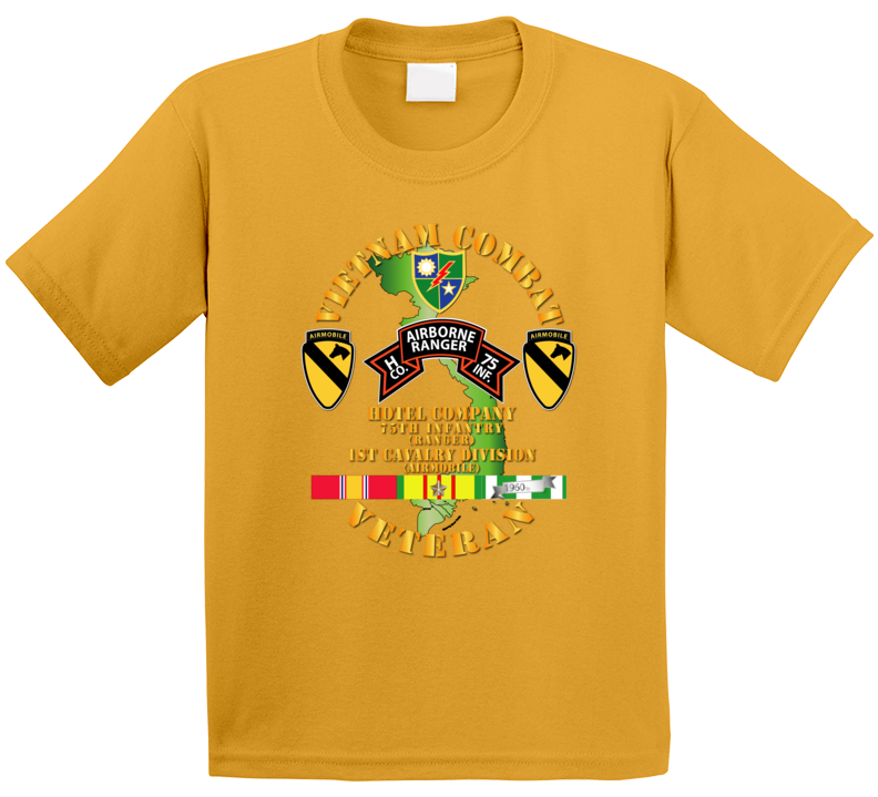 Army - Vietnam Combat Veteran W  H Co 75th Inf Ranger - 1st Cav Div T Shirt
