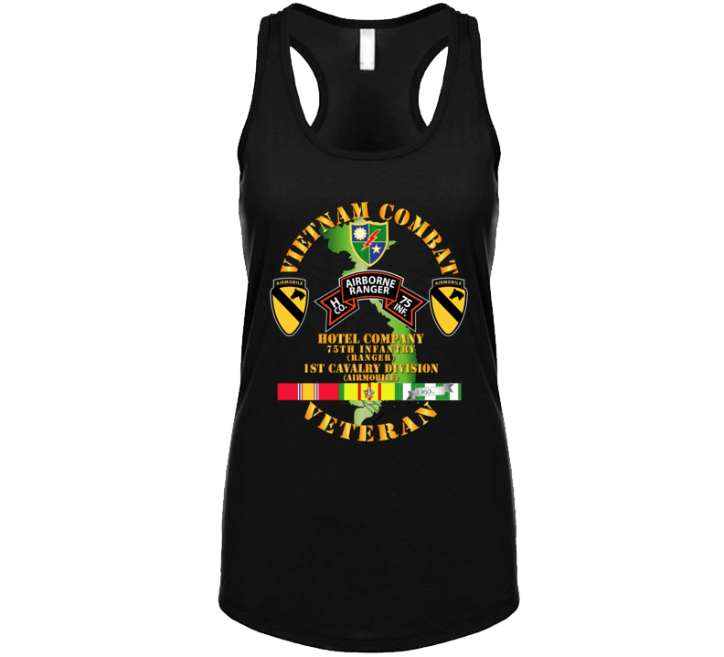 Army - Vietnam Combat Veteran W  H Co 75th Inf Ranger - 1st Cav Div Ladies Tanktop