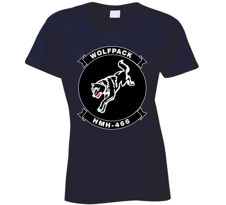 Usmc - Marine Heavy Helicopter Squadron 466 - Single Wolf Wo Txt T Shirt