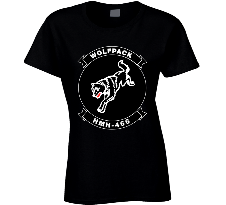 Usmc - Marine Heavy Helicopter Squadron 466 - Single Wolf Wo Txt T Shirt