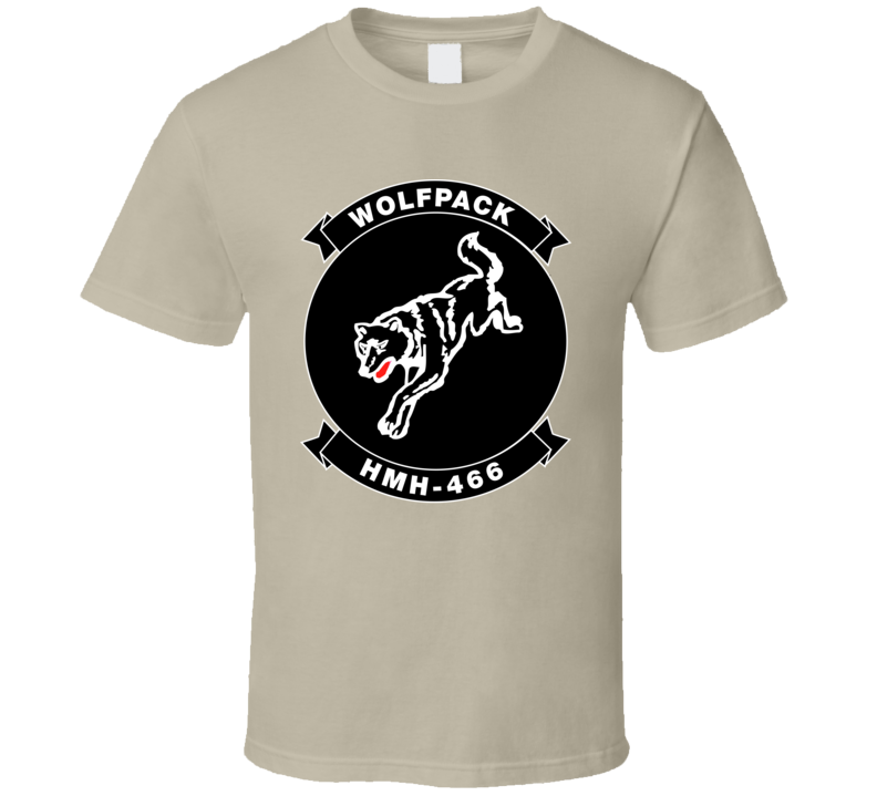 Usmc - Marine Heavy Helicopter Squadron 466 - Single Wolf Wo Txt T Shirt