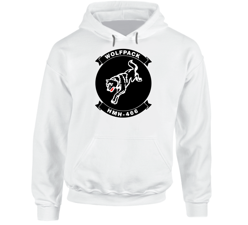 Usmc - Marine Heavy Helicopter Squadron 466 - Single Wolf Wo Txt Hoodie