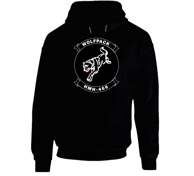 Usmc - Marine Heavy Helicopter Squadron 466 - Single Wolf Wo Txt Hoodie