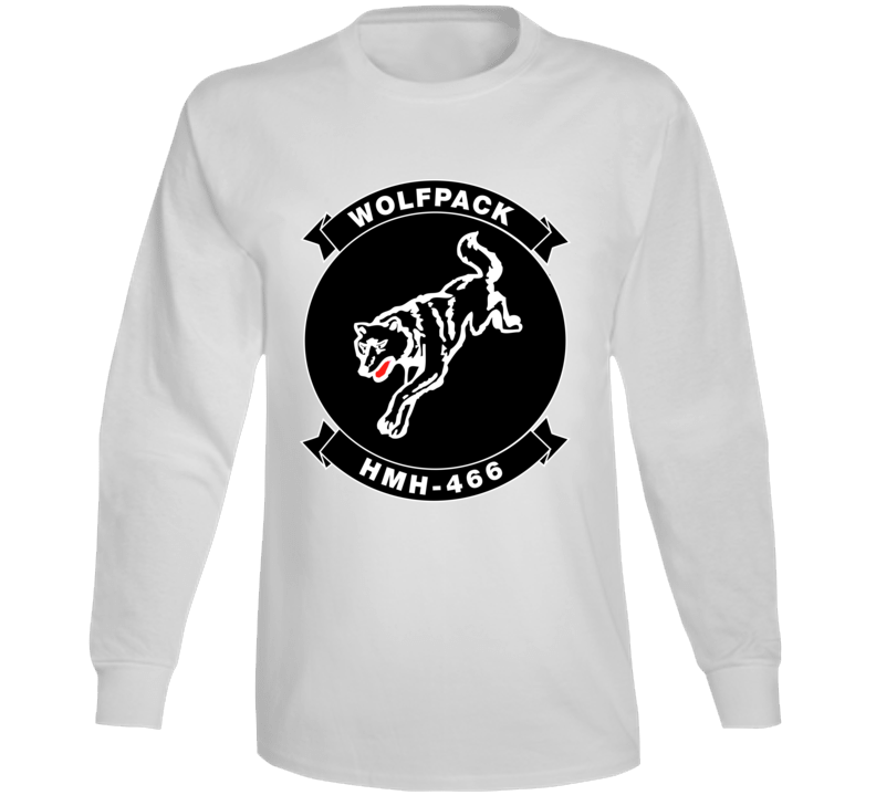 Usmc - Marine Heavy Helicopter Squadron 466 - Single Wolf Wo Txt Long Sleeve