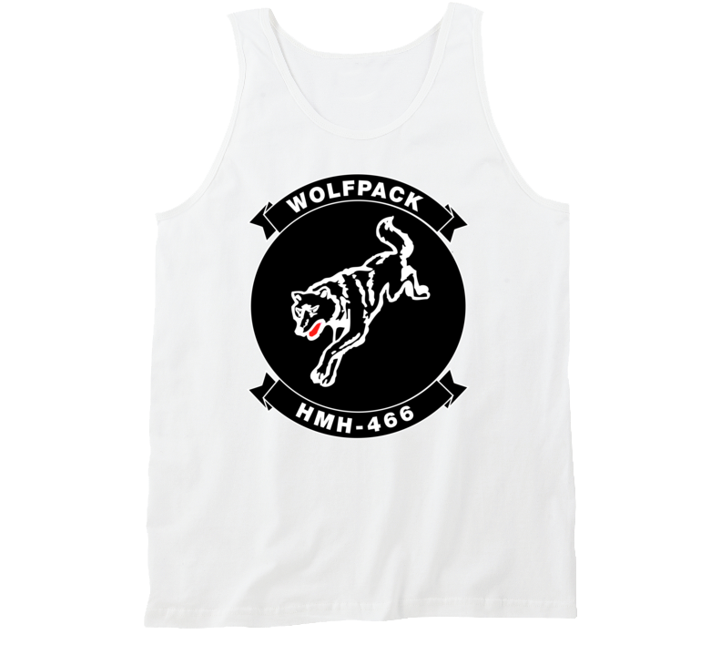 Usmc - Marine Heavy Helicopter Squadron 466 - Single Wolf Wo Txt Tanktop