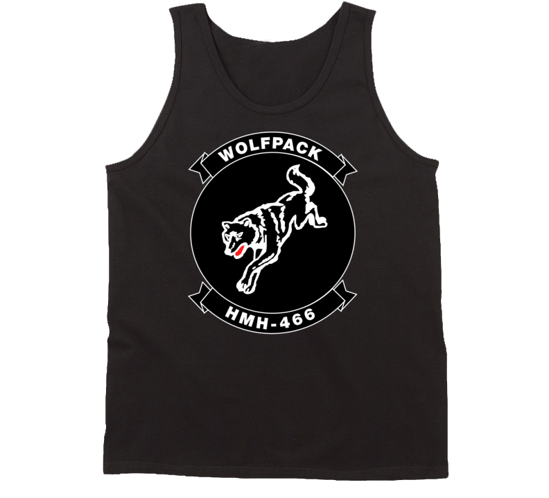 Usmc - Marine Heavy Helicopter Squadron 466 - Single Wolf Wo Txt Tanktop