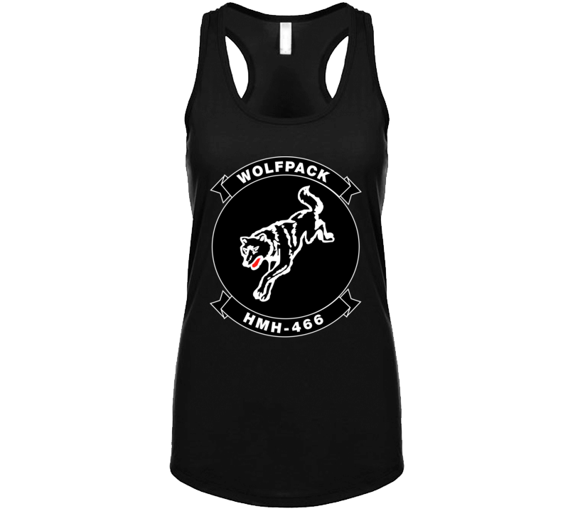 Usmc - Marine Heavy Helicopter Squadron 466 - Single Wolf Wo Txt T Shirt