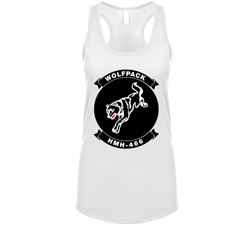 Usmc - Marine Heavy Helicopter Squadron 466 - Single Wolf Wo Txt T Shirt