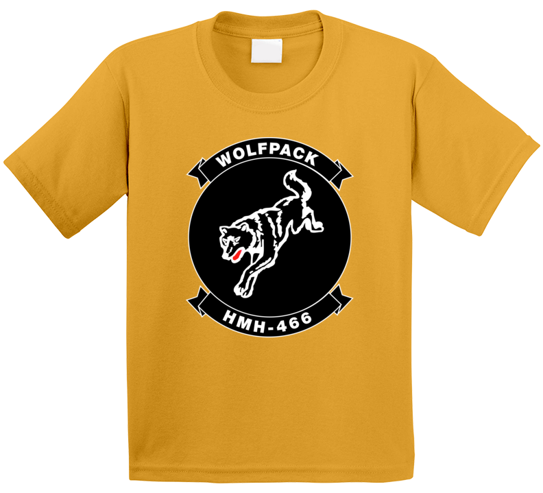 USMC - Marine Heavy Helicopter Squadron 466 - Single wolf wo Txt T Shirt