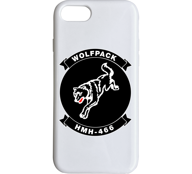 Usmc - Marine Heavy Helicopter Squadron 466 - Single Wolf Wo Txt Phone Case