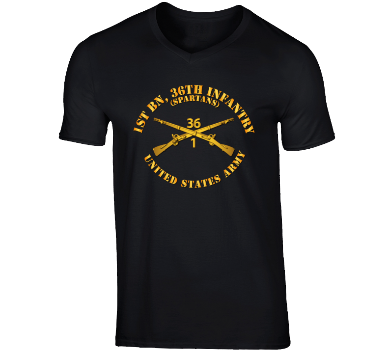 Army - 1st Bn 36th Infantry Regt - Spartans - Infantry Br T Shirt