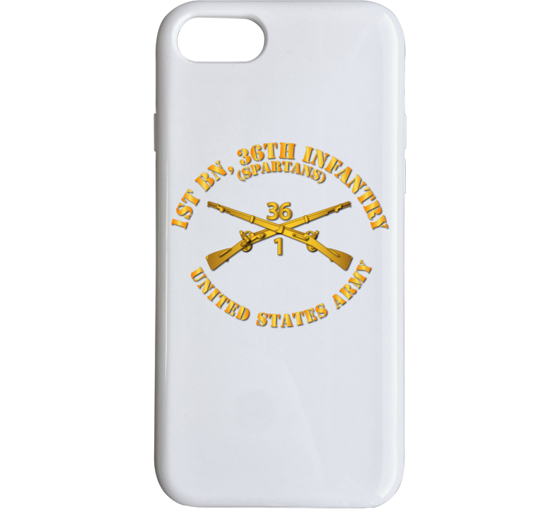 Army - 1st Bn 36th Infantry Regt - Spartans - Infantry Br Phone Case