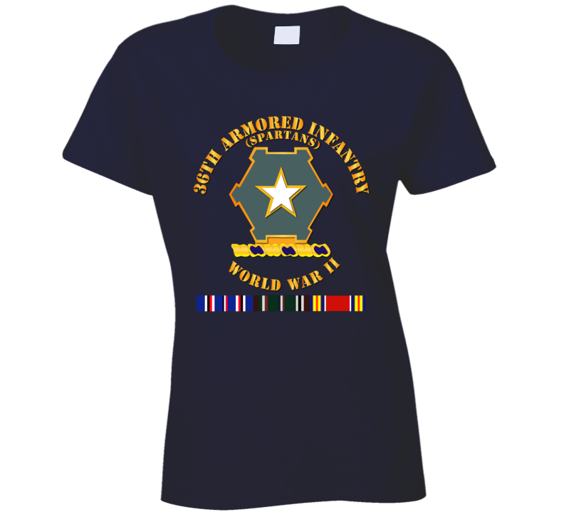 Army - 36th Armored Infantry - Spartans - Wwii W Eu Svc T Shirt