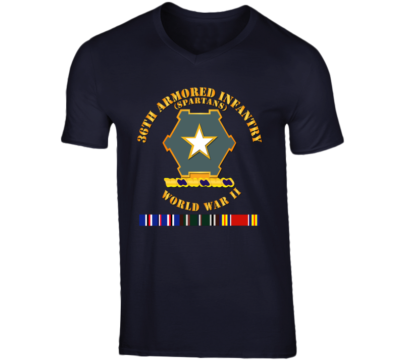 Army - 36th Armored Infantry - Spartans - Wwii W Eu Svc T Shirt