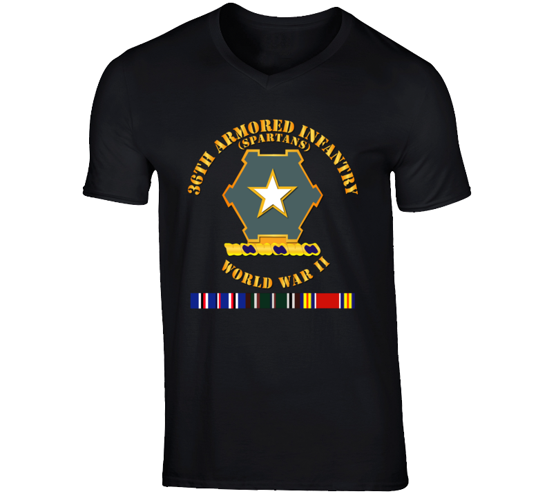 Army - 36th Armored Infantry - Spartans - Wwii W Eu Svc T Shirt