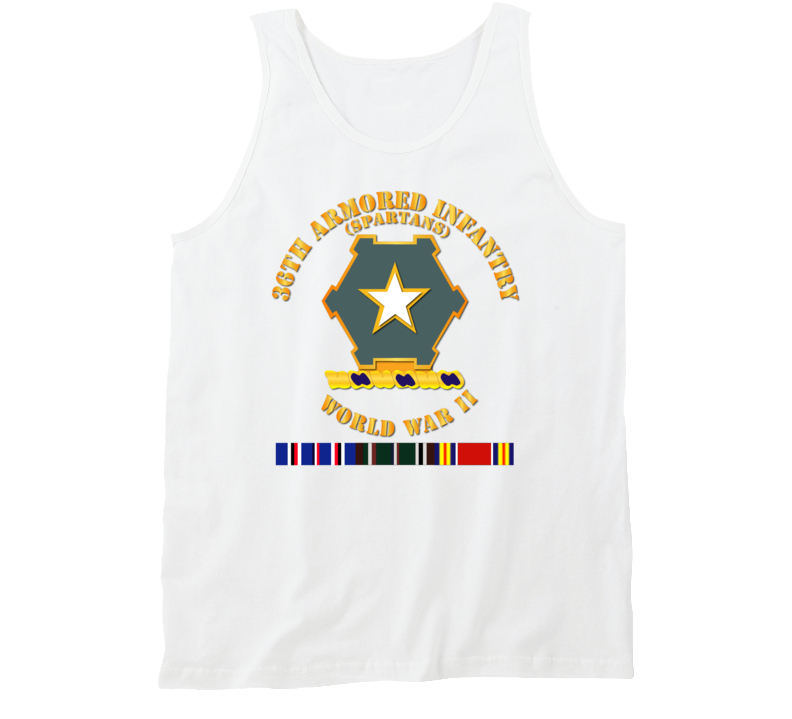 Army - 36th Armored Infantry - Spartans - Wwii W Eu Svc Tanktop