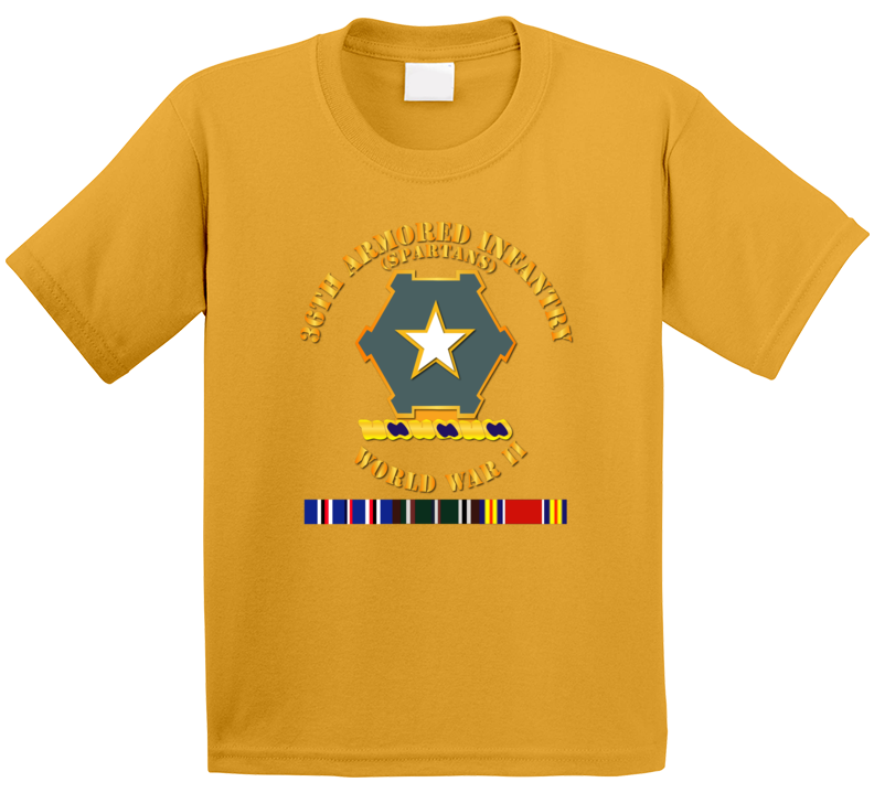 Army - 36th Armored Infantry - Spartans - Wwii W Eu Svc T Shirt