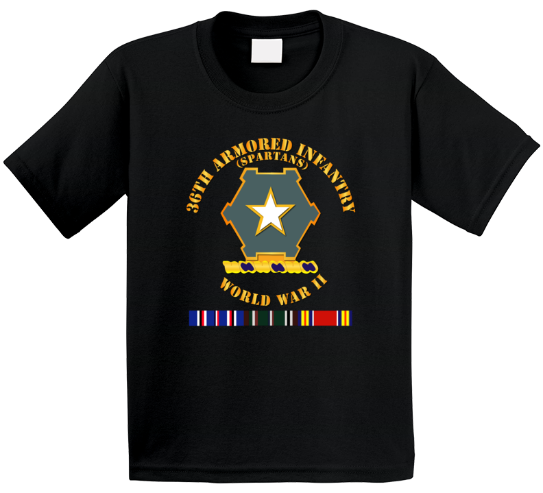 Army - 36th Armored Infantry - Spartans - Wwii W Eu Svc T Shirt