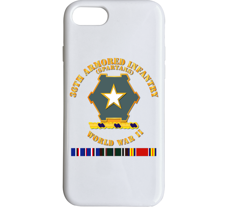 Army - 36th Armored Infantry - Spartans - Wwii W Eu Svc Phone Case