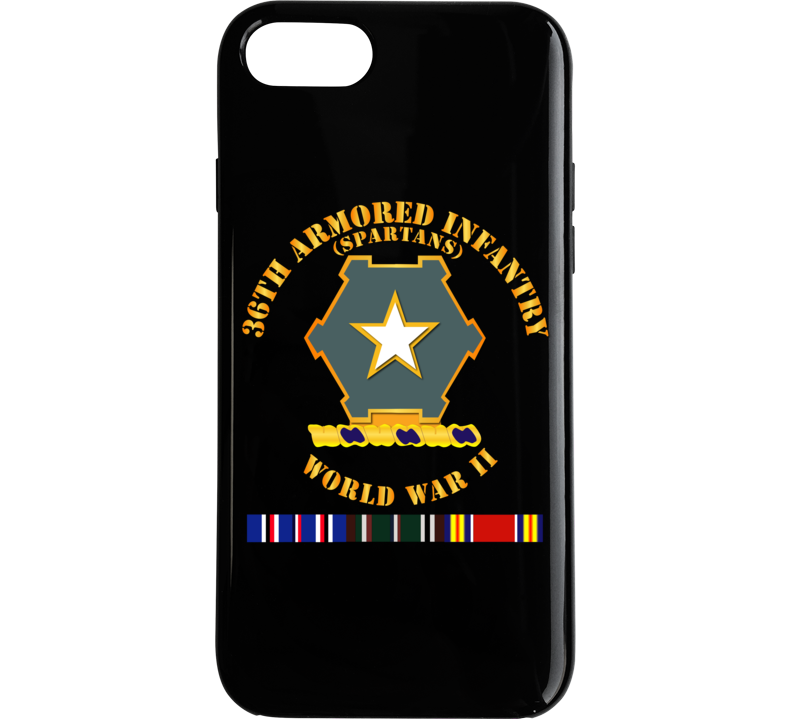 Army - 36th Armored Infantry - Spartans - Wwii W Eu Svc Phone Case