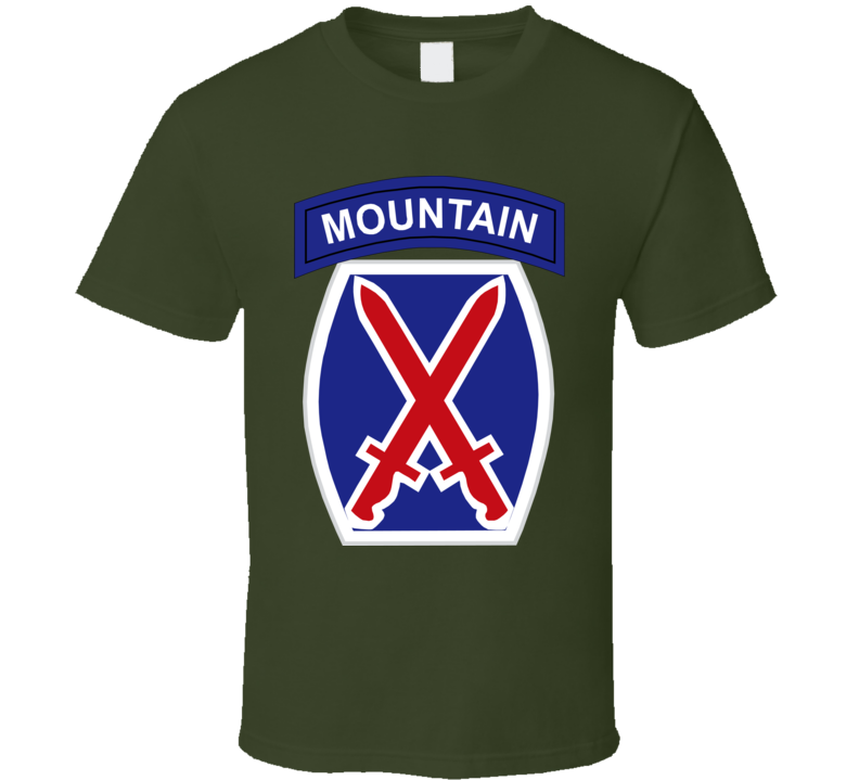 Army - 10th Mountain Division Wo Txt T Shirt