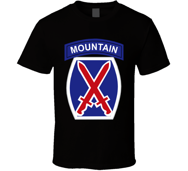 Army - 10th Mountain Division Wo Txt T Shirt