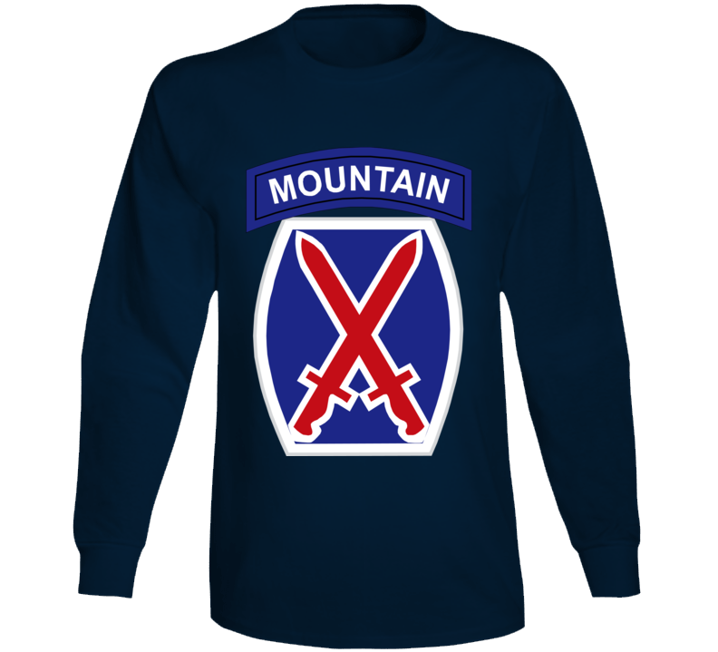  Army - 10th Mountain Division Wo Txt Long Sleeve