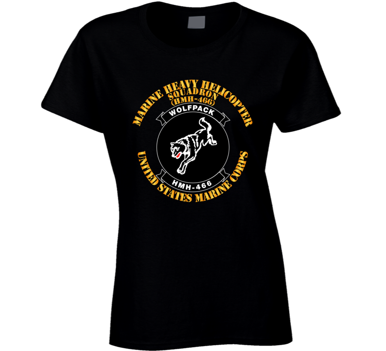 USMC - Marine Heavy Helicopter Squadron 466 - Single wolf T Shirt